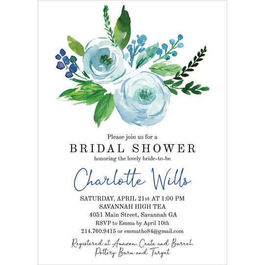 Blue Rose Duo Invitations